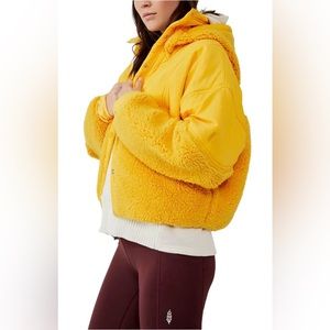 FREE PEOPLE 
Adventure Awaits Fleece Jacket - Orange Size Large